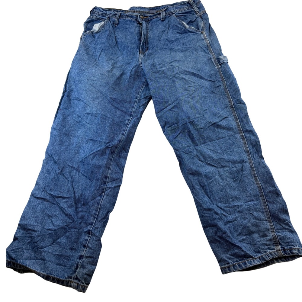 Full Blue Jeans Mens 40x30 Blue Carpenter Workwear Relaxed Fit Denim Pants